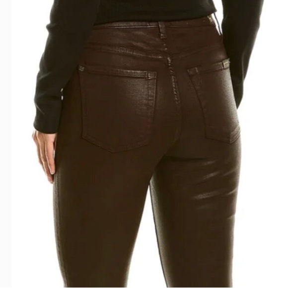 SEVEN 7 stretch Skinny Coated Jeans. Faux leather. Size: 16 - Picture 1 of 9
